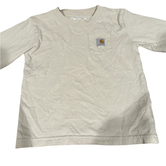 CARHARTT Toddler Boys 3T Cream Color long sleeve w/ front pocket - Picture 4 of 5
